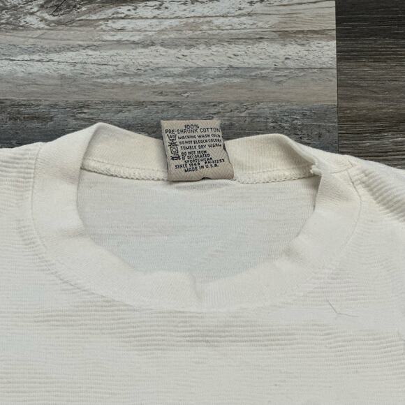 Space Needle Shirt Vintage Mens L Seattle Heavyweight Striped USA Flag 90s - Picture 5 of 9